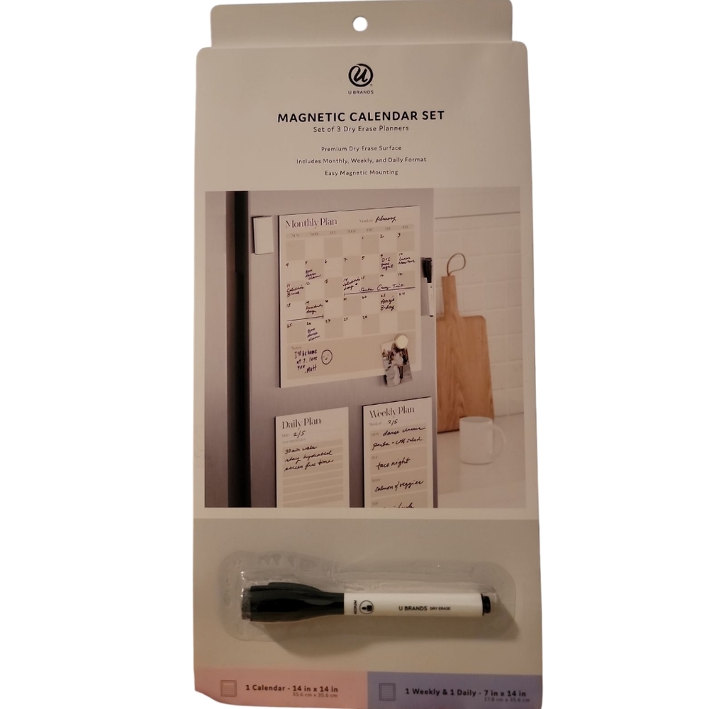 Magnetic Dry Erase Board Set - Black and WhiteMagnetic Set Of Markers/Caddy